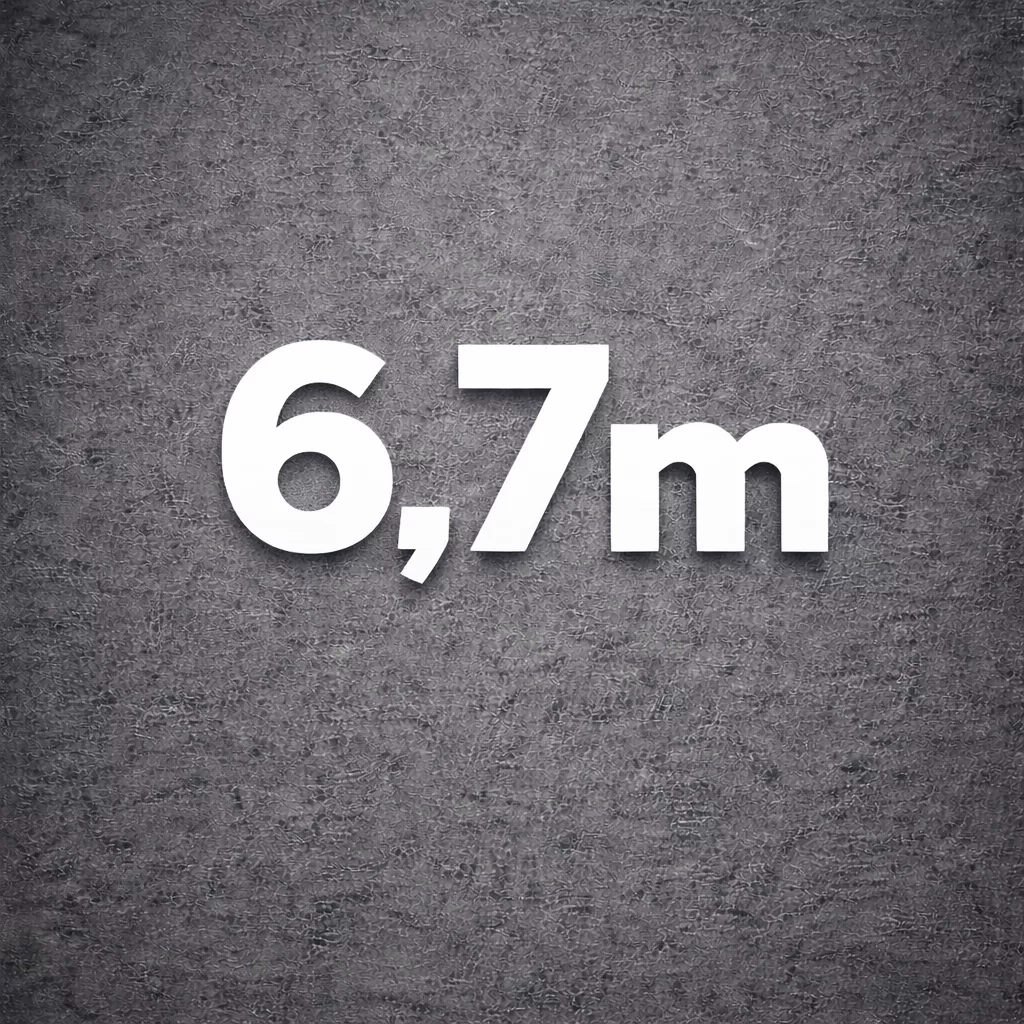 6,7m